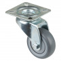 Roulette Appareil Pivotante Caoutchouc Gris Ø50mm 50kg Platine