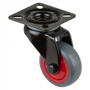 Roulette Appareil Pivotante Caoutchouc Gris Ø50mm 50kg Platine