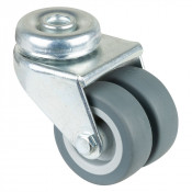 Roulette Appareil Pivotante Caoutchouc Gris Ø50mm 70kg Oeil