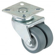 Roulette Appareil Pivotante Caoutchouc Gris Ø50mm 70kg Platine