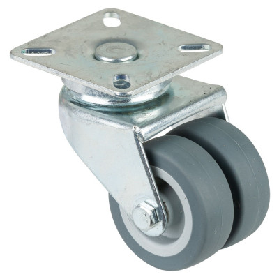 Roulette Appareil Pivotante Caoutchouc Gris Ø50mm 70kg Platine