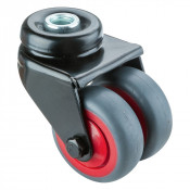 Roulette Appareil Pivotante Caoutchouc Gris Ø50mm 80kg Oeil