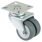 Roulette Appareil Pivotante Caoutchouc Gris Ø50mm 80kg Platine