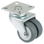 Roulette Appareil Pivotante Caoutchouc Gris Ø50mm 80kg Platine