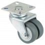 Roulette Appareil Pivotante Caoutchouc Gris Ø50mm 80kg Platine
