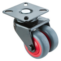 Roulette Appareil Pivotante Caoutchouc Gris Ø50mm 80kg Platine