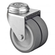 Roulette Appareil Pivotante Caoutchouc Gris Ø75mm 100kg Oeil