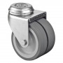 Roulette Appareil Pivotante Caoutchouc Gris Ø75mm 100kg Oeil