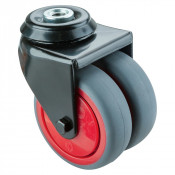Roulette Appareil Pivotante Caoutchouc Gris Ø75mm 100kg Oeil