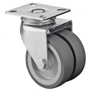 Roulette Appareil Pivotante Caoutchouc Gris Ø75mm 100kg Platine
