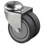 Roulette Appareil Pivotante Caoutchouc Gris Ø75mm 120kg Oeil