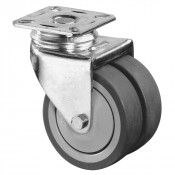 Roulette Appareil Pivotante Caoutchouc Gris Ø75mm 120kg Platine