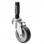 Roulette Appareil Pivotante Caoutchouc Gris Ø75mm 75kg Douille
