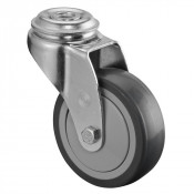 Roulette Appareil Pivotante Caoutchouc Gris Ø75mm 75kg Oeil