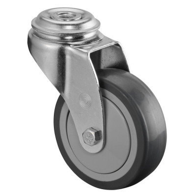 Roulette Appareil Pivotante Caoutchouc Gris Ø75mm 75kg Oeil