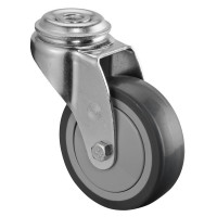 Roulette Appareil Pivotante Caoutchouc Gris Ø75mm 75kg Oeil Roulette Appareil Pivotante Caoutchouc Gris Ø75mm 75kg Oeil