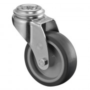 Roulette Appareil Pivotante Caoutchouc Gris Ø75mm 75kg Oeil