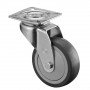 Roulette Appareil Pivotante Caoutchouc Gris Ø75mm 75kg Platine
