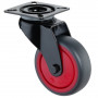 Roulette Appareil Pivotante Caoutchouc Gris Ø75mm 75kg Platine