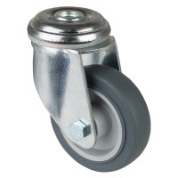 Roulette Appareil Pivotante Caoutchouc Gris Ø80mm 80kg Oeil