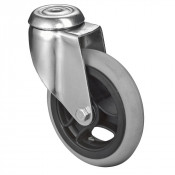 Roulette Appareil Pivotante Caoutchouc Gris, anti-crevaison Ø125mm 35kg Oeil