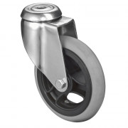 Roulette Appareil Pivotante Caoutchouc Gris, anti-crevaison Ø125mm 35kg Oeil