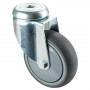 Roulette Appareil Pivotante Caoutchouc Gris Conduct. Ø100mm 100kg Oeil