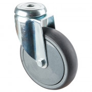 Roulette Appareil Pivotante Caoutchouc Gris Conduct. Ø125mm 100kg Oeil