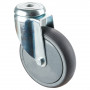 Roulette Appareil Pivotante Caoutchouc Gris Conduct. Ø125mm 100kg Oeil