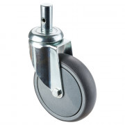 Roulette Appareil Pivotante Caoutchouc Gris Conduct. Ø125mm 100kg Oeil