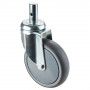 Roulette Appareil Pivotante Caoutchouc Gris Conduct. Ø125mm 100kg Oeil
