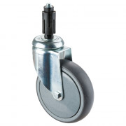 Roulette Appareil Pivotante Caoutchouc Gris Conduct. Ø125mm 100kg Oeil