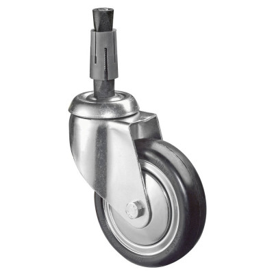 Roulette Appareil Pivotante Caoutchouc Gris Conduct. Ø150mm 100kg Douille