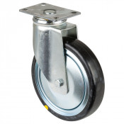 Roulette Appareil Pivotante Caoutchouc Gris Conduct. Ø150mm 100kg Platine