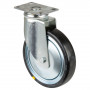 Roulette Appareil Pivotante Caoutchouc Gris Conduct. Ø150mm 100kg Platine