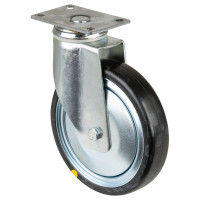 Roulette Appareil Pivotante Caoutchouc Gris Conduct. Ø150mm 100kg Platine Roulette Appareil Pivotante Caoutchouc Gris Conduct. Ø150mm 100kg Platine