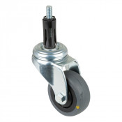 Roulette Appareil Pivotante Caoutchouc Gris Conduct. Ø50mm 50kg Douille