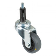 Roulette Appareil Pivotante Caoutchouc Gris Conduct. Ø50mm 50kg Douille