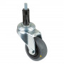 Roulette Appareil Pivotante Caoutchouc Gris Conduct. Ø50mm 50kg Douille