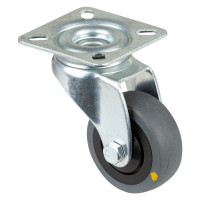 Roulette Appareil Pivotante Caoutchouc Gris Conduct. Ø50mm 50kg Platine Roulette Appareil Pivotante Caoutchouc Gris Conduct. Ø50mm 50kg Platine