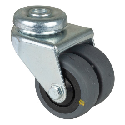 Roulette Appareil Pivotante Caoutchouc Gris Conduct. Ø50mm 70kg Oeil