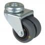Roulette Appareil Pivotante Caoutchouc Gris Conduct. Ø50mm 70kg Oeil