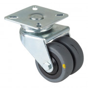 Roulette Appareil Pivotante Caoutchouc Gris Conduct. Ø50mm 70kg Platine