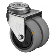 Roulette Appareil Pivotante Caoutchouc Gris Conduct. Ø75mm 100kg Oeil