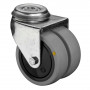 Roulette Appareil Pivotante Caoutchouc Gris Conduct. Ø75mm 100kg Oeil