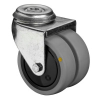 Roulette Appareil Pivotante Caoutchouc Gris Conduct. Ø75mm 100kg Oeil Roulette Appareil Pivotante Caoutchouc Gris Conduct. Ø75mm 100kg Oeil