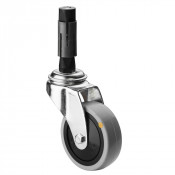 Roulette Appareil Pivotante Caoutchouc Gris Conduct. Ø75mm 60kg Douille
