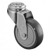 Roulette Appareil Pivotante Caoutchouc Gris Conduct. Ø75mm 60kg Oeil