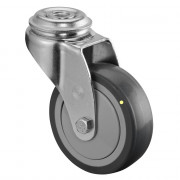 Roulette Appareil Pivotante Caoutchouc Gris Conduct. Ø75mm 60kg Oeil