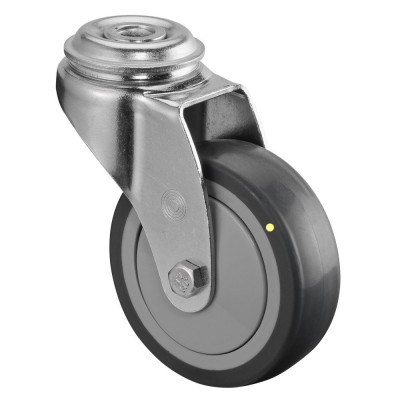 Roulette Appareil Pivotante Caoutchouc Gris Conduct. Ø75mm 60kg Oeil